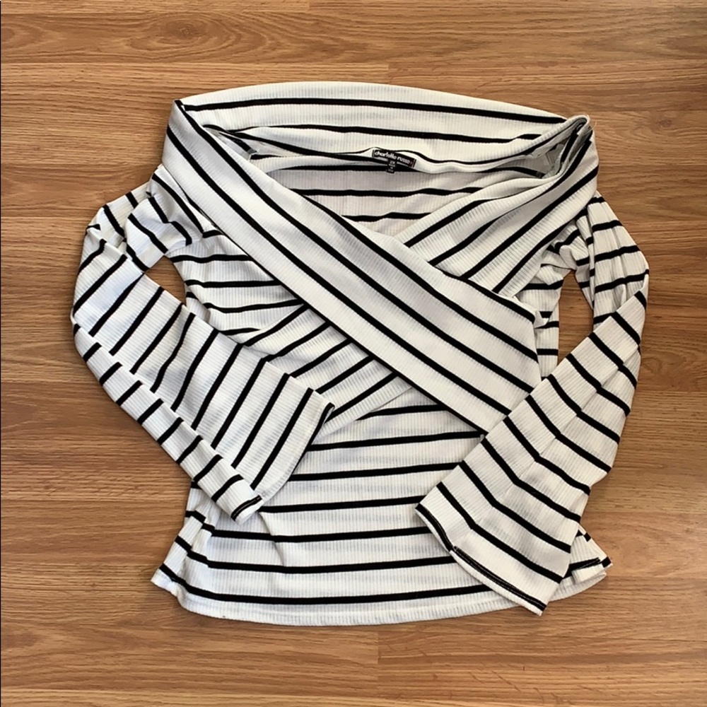 white striped top